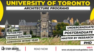University of Toronto Architecture Programs