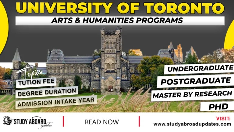 University of Toronto Arts & Humanities Programs