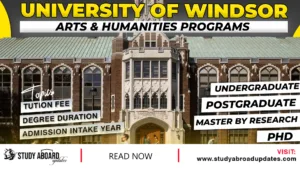 University of Windsor Arts & Humanities Programs