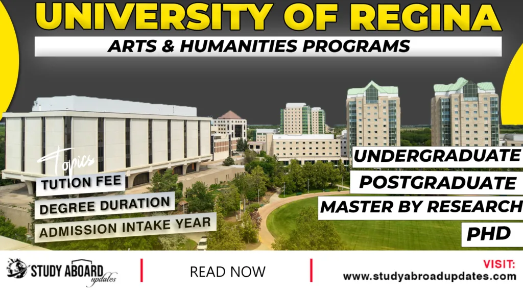 University of Regina Arts & Humanities Programs