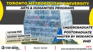 Toronto Metropolitan University Arts & Humanities Programs