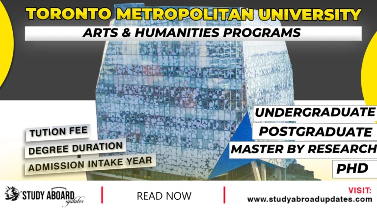 Toronto Metropolitan University Arts & Humanities Programs