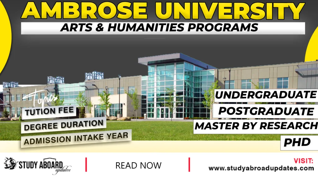 Ambrose University Arts & Humanities Programs