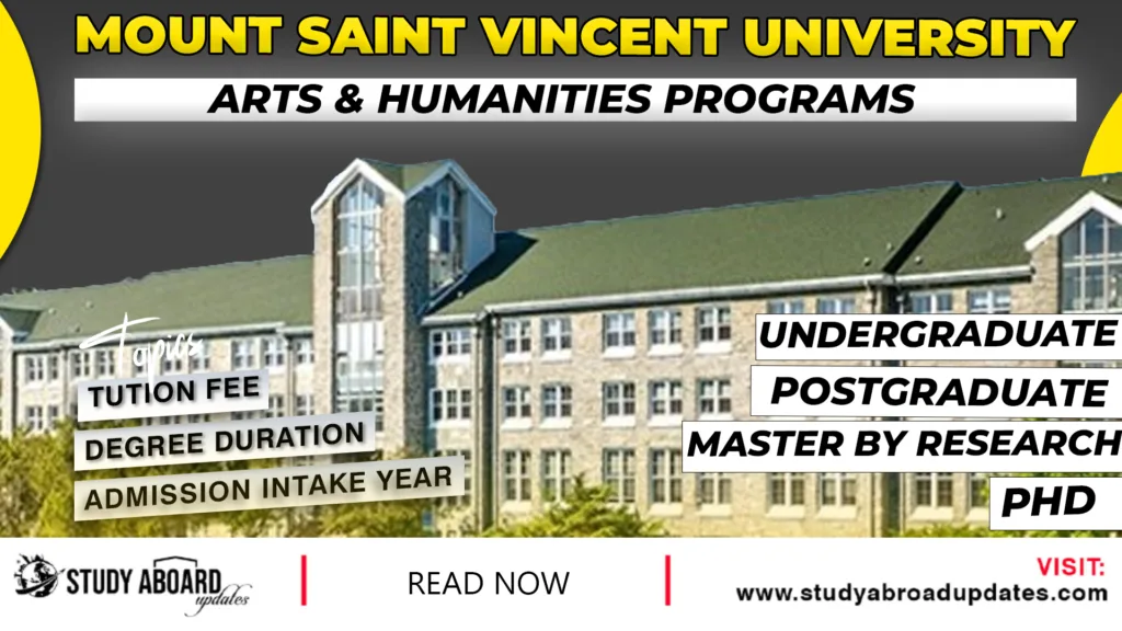 Mount Saint Vincent University Arts & Humanities Programs