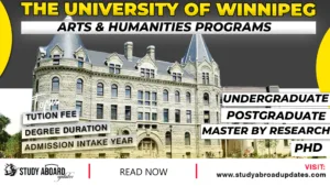 University of Winnipeg Arts & Humanities programs