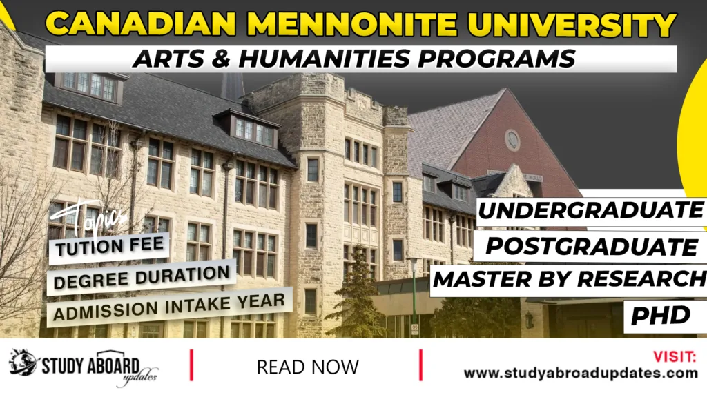 Canadian Mennonite University Arts & Humanities Programs