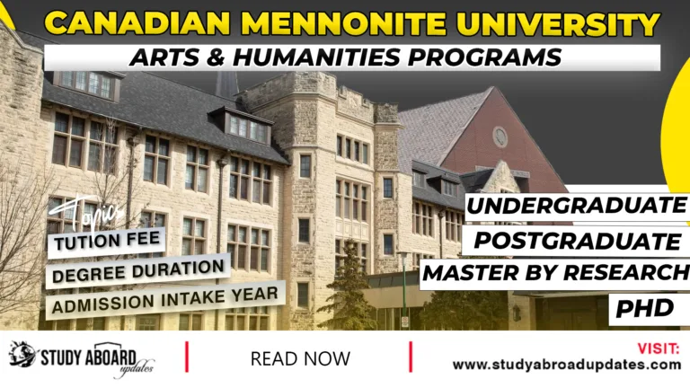 Canadian Mennonite University Arts & Humanities Programs