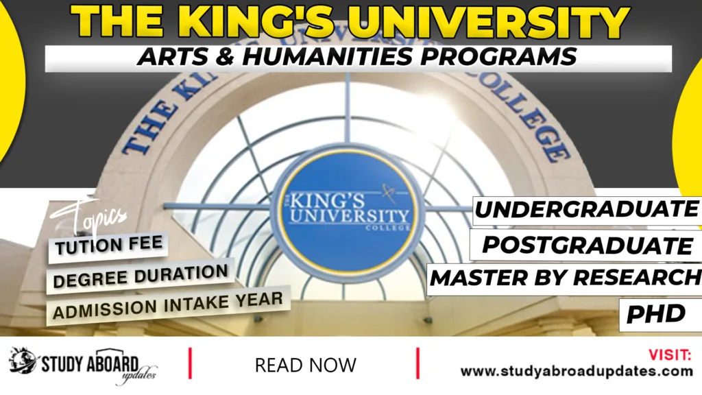 The King's University Arts & Humanities Programs