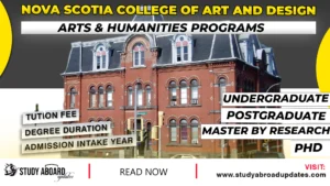 Nova Scotia College of Art And Design Arts & Humanities Program
