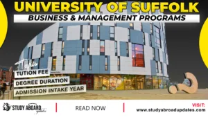 University of Suffolk Business & Management Programs