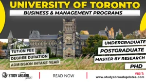 University of Toronto Business & Management Programs