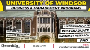 University of Windsor Business & Management Programs