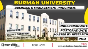 Burman University Business & Management Programs