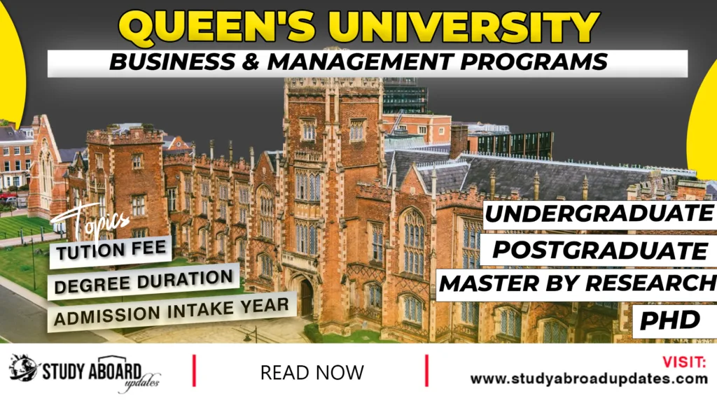 Queen's University Business & Management Programs