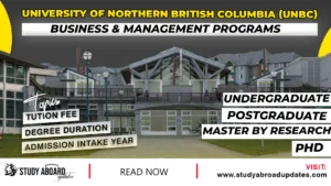 University of Northern British Columbia Business & Management Programs