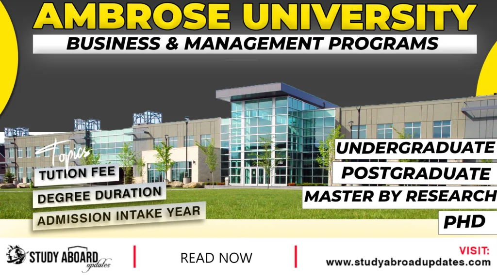 Ambrose University Business & Management Programs