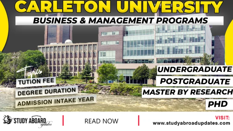 Carleton University Business & Management Programs