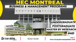 HEC Montreal Business & Management Programs