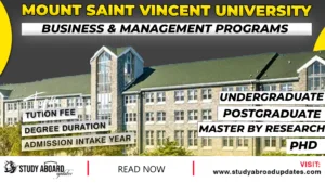 Mount Saint Vincent University Business & Management Programs