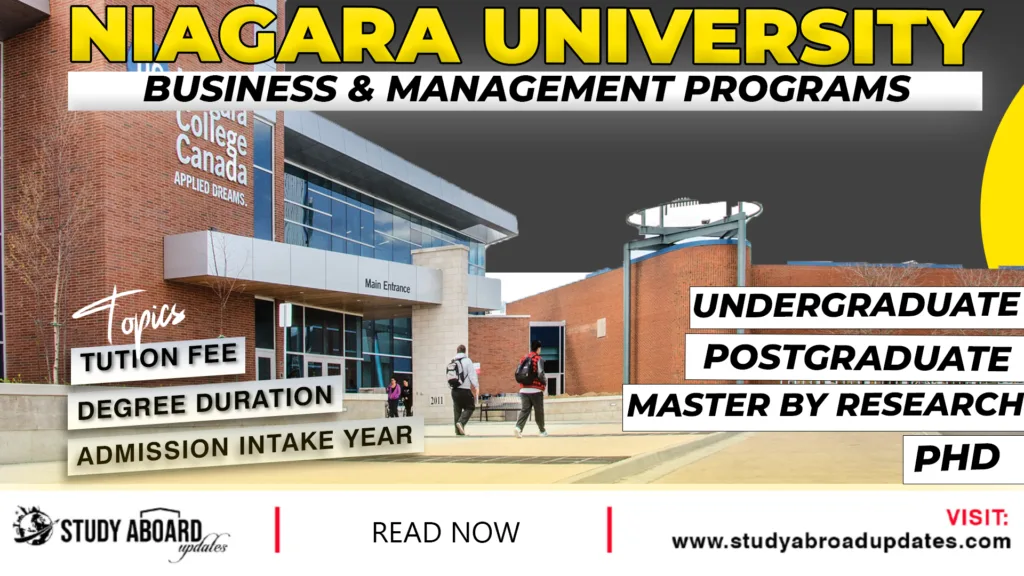 Niagara University Business & Management Programs