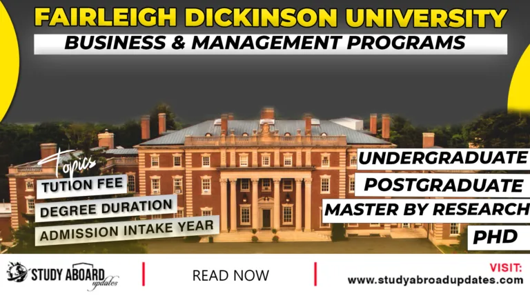 Fairleigh Dickinson University Business & Management Programs