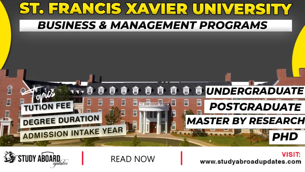 St. Francis Xavier University Business & Management Programs