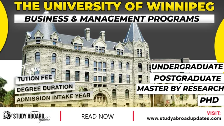 University of Winnipeg Business & Management programs