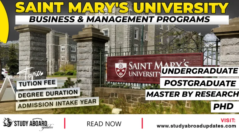 Saint Mary's University Business & Management Programs