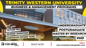 Trinity Western University Business & Management Programs