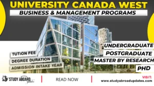 University Canada West Business & Management Programs