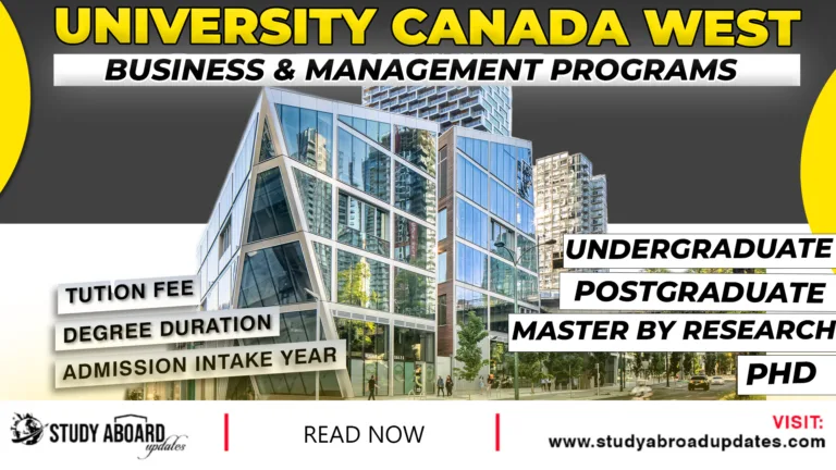 University Canada West Business & Management Programs