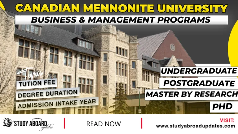 Canadian Mennonite Business & Management Programs