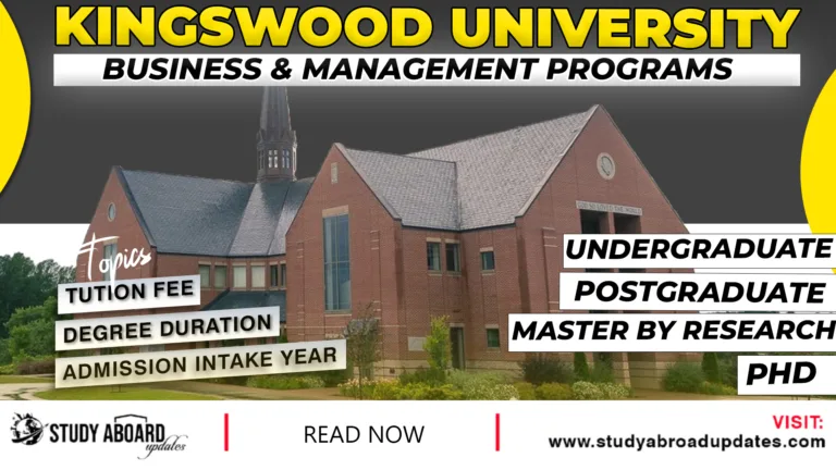 Kingswood University Business & Management Programs