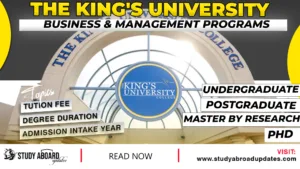 The King's University Business & Management Programs