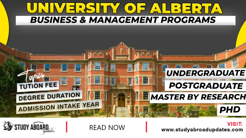 University of Alberta Business & Management Programs