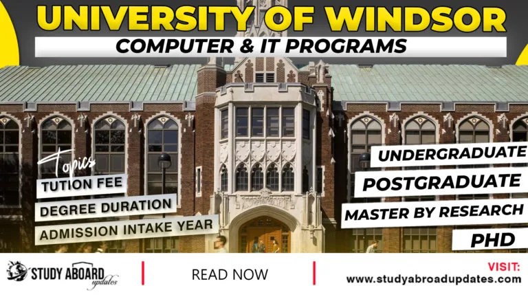 University of Windsor Computer & IT Programs