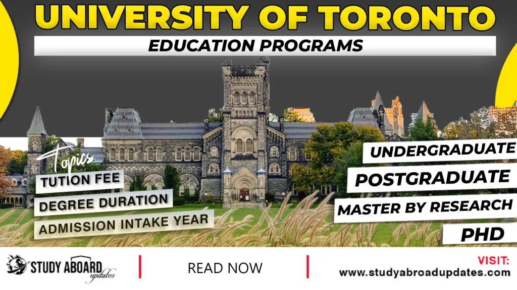 University of Toronto Education Programs