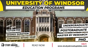 University Of Windsor Education Programs
