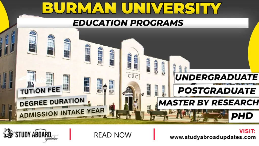 Burman University Education Programs