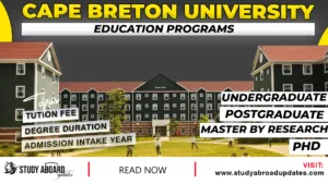Cape Breton University Education Programs