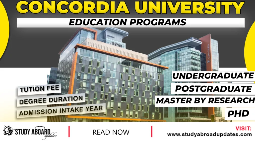 Concordia University Education Programs