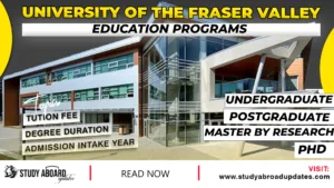 University of the Fraser Valley Education Programs
