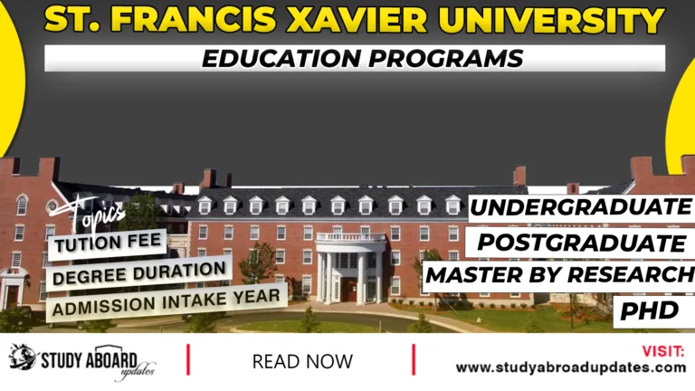 St. Francis Xavier University Education Programs