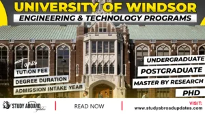 University of Windsor Engineering & Technology Programs