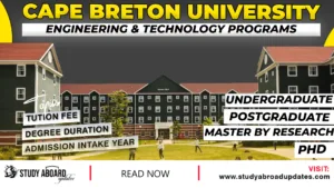 Cape Breton University Engineering & Technology Programs