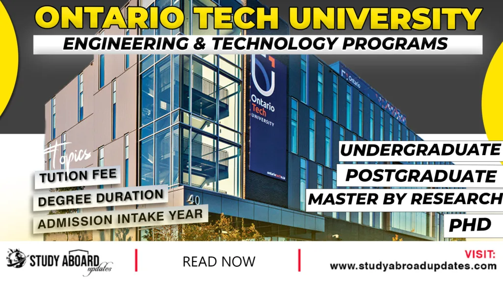 Ontario Tech University Engineering & Technology Programs