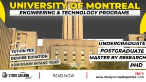 University of Montreal Engineering & Technology Programs