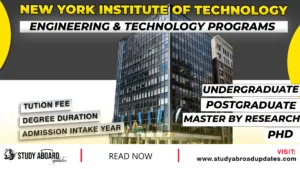 New York Institute of Technology Engineering & Technology Programs