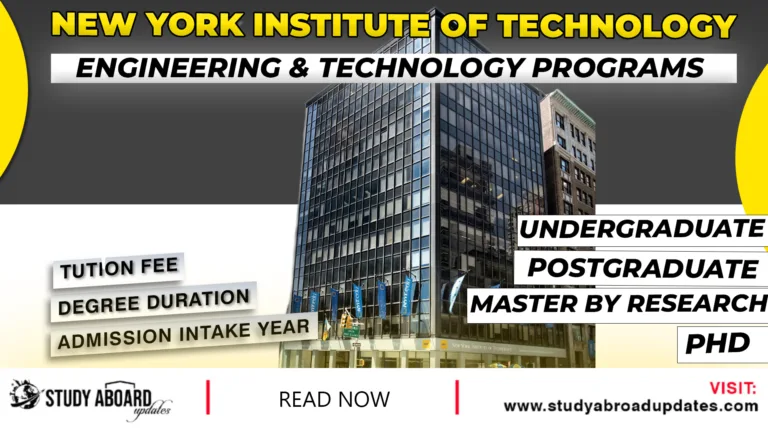 New York Institute of Technology Engineering & Technology Programs