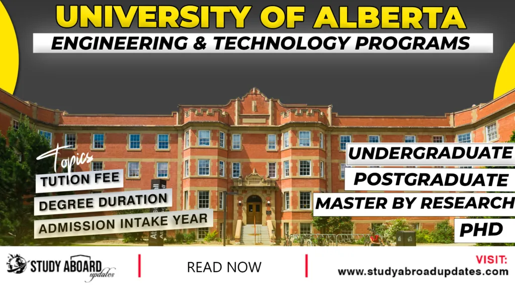 University of Alberta Engineering & Technology Programs
